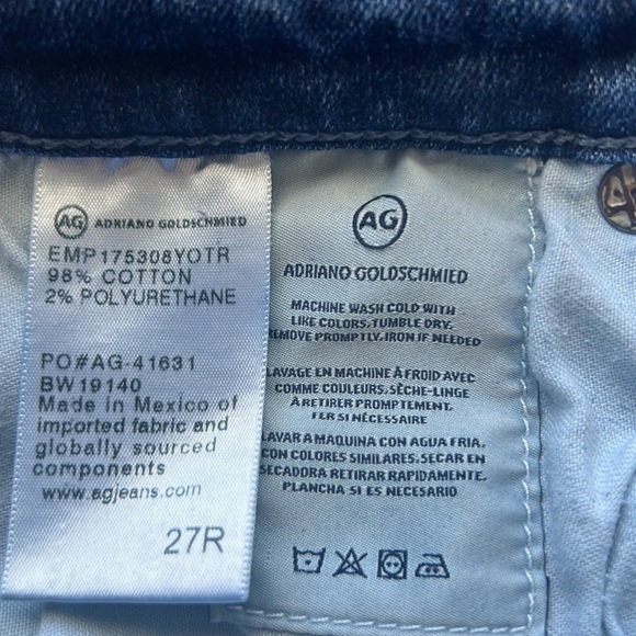 AG Adriano Goldschmied The Isabelle High Rise Straight Crop Sz 27R - Picture 12 of 15